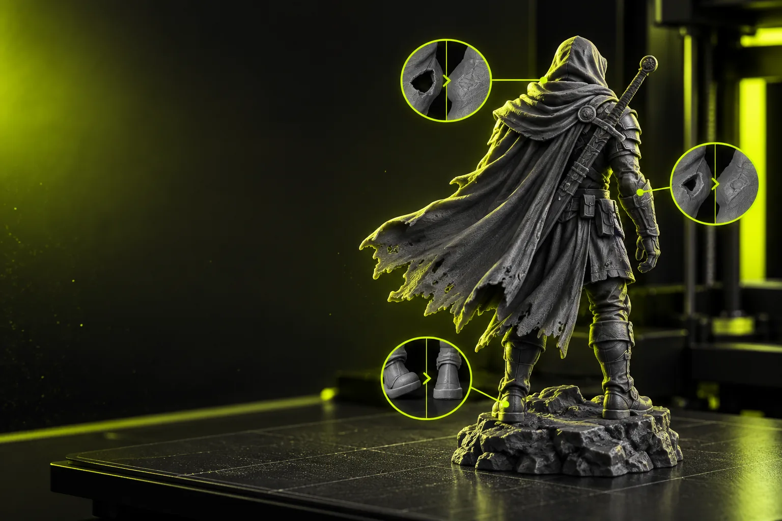 Abstrakte Illustration eines 3D-Modell-Workflows
