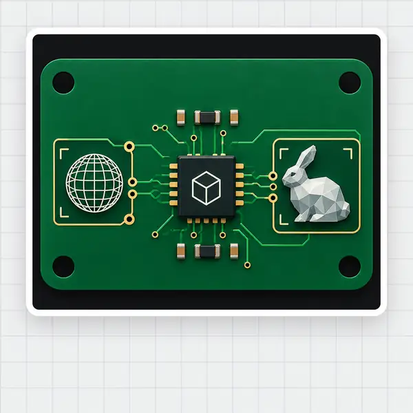 Grüne elektronische Platine als kompakte technische Vorschau dargestellt